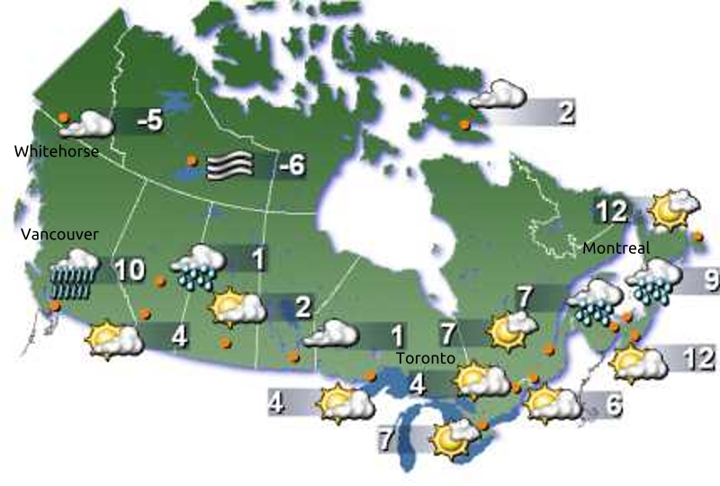 Тата канаде погода. Weather Forecast карта. Погодная карта Канады. Метеорологическая карта. Канада погода на карте.